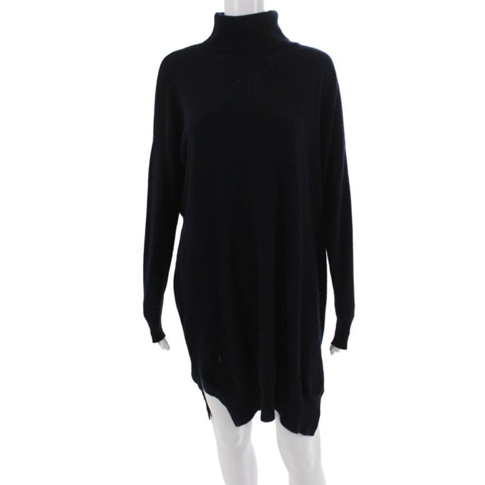 Demylee Women Pullover Turtleneck Long Sleeve Wool Cashmere Black Size S